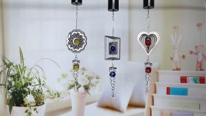 360° Stainless Steel Rotating Wind Chimes Good Luck Charm Décor Ornaments for Outdoor Lucky Money Tree Decorate Home Charm
