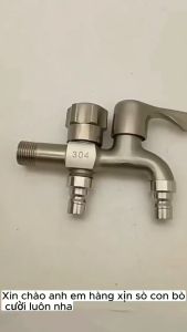 Vòi nước tăng áp INOX 3O4 chia 2 đầu ra riêng biệt