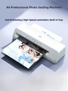 Deli Office Photo Laminating Machine A4 Heat Laminator Mini Photo Laminator 3 5 6 7 8 Inch Document Painting Film Laminator Small Commercial Laminator