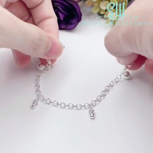 SilverWholesale #BB222 Silver 925 Nipple Charms Kids/Baby/Newborn Anklet Bracelet(Rantai Kaki/Tangan/Gelang Kanak/Budak/Bayi)