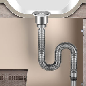 Stainless Steel Kitchen Sink Washing Basin Filter Drainer Accessories Deodorizing Mop Pool Drain Extension Set