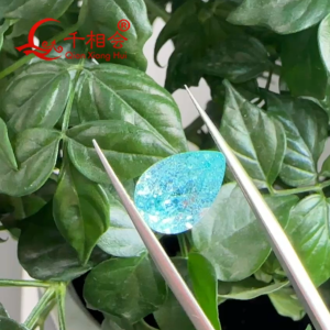 Synthetic Neon Blue Paraiba YAG AGL Certificate Pear Shape Loose Stone Yttrium Aluminium Garnet With Inclusions DIY Accessories for Jewelry Making
