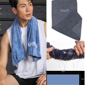 Microfiber Gym Yoga Exercise Swimming Fitness Towel Fast Drying Cooling Towel Beach Running Body Non-slip Sports Sweat 42x95 cm