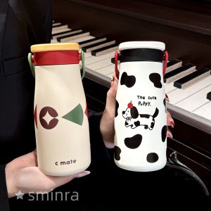 Cốc Nước Giữ Nhiệt Dễ Thương Bằng Gốm 600ml Có Ống Hút Ngăn Đựng Trà Cốc Đi Học Cốc Đựng Nước Cốc Đựng Thức Uống