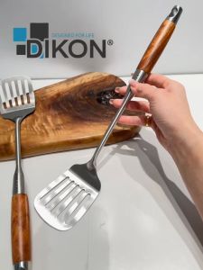 Stainless Steel Wok Spatula Ladle Skimmer Kitchen Utensils 15inch Gamit Sa Kusina Cooking Utensils Wooden Handle