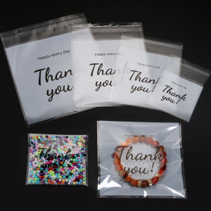 100pcs/lot THANK YOU Self-adhesive  OPP Bags Transparent Plastic Packaging Bag For Gift Candy Biscuit Jewelry Storage Bags