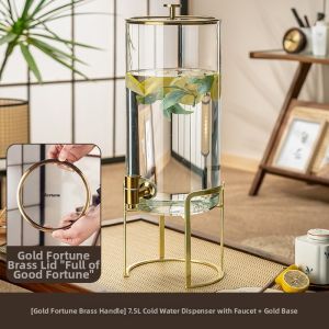 CRISTALGLASS | Faucet Design Glass Water Dispenser For Cold Infusion And Juice