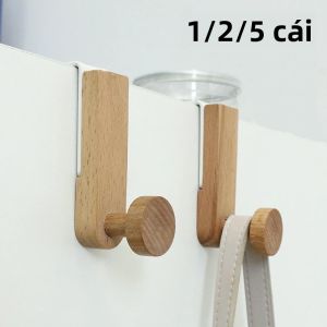 1/2/5 Chiếc Tủ Bếp Cửa Móc Sắt/Gỗ Treo Lưng Giá Đỡ Khăn/Quần Áo/Áo Khoác Lưu Trữ Trong Nhà Bếp & Phòng Tắm