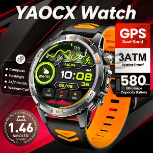 2026 New Outdoor Sports Smart Watch GPS Compass Heart Rate Flashlight Bluetooth Call Message Notification Sleep Men Smart Watch