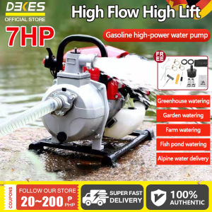 DEKES Gasoline Water Pump Heavy Duty 2-Stroke Gasoline Engine Water Pump 5500W High-power Gasoline Engine Pump for Agricultural Irrigation Power Water Pumps