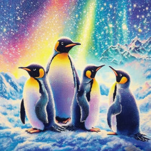 Huacan 5D DIY Diamond Painting Aurora Glacier Penguin Diamond Mosaic Animal Landscape New Collection 2026 Decorative Paintings