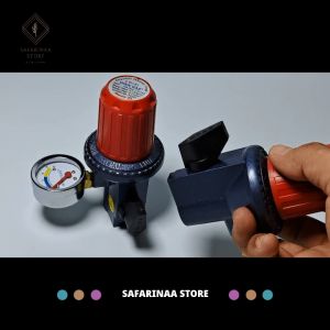 PAKET REGULATOR WINN GAS KHUSUS TEKANAN TINGGI SET SELANG 3 LAPIS HITAM 600 PSI MERK STRONG FLEX