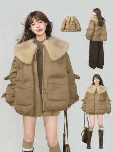 Keiko | Áo Khoác Parka Cổ Lớn Dày Có Thể Tháo Rời Phong Cách Rộng Dành Cho Mùa Đông