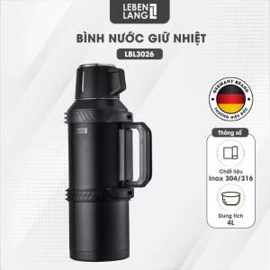 Bình giữ nhiệt Lebenlang LBL3026 Dung Tích 4 Lít Phích Giữ nhiệt 6-8h dung tích 4LCó lõi lọc trà và dây đeo