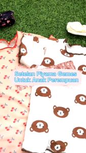 BOBOHO - BAJU ANAK PEREMPUAN PIYAMA MUSIM PANAS / BAJU TIDUR ANAK CELANA CROPPED LENGAN PENDEK PART 6