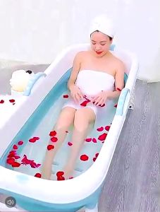 อ่างแช่น้ำสำหรับผู้ใหญ่ อ่างแช่น้ำสำหรับเด็ก พับได้ อ่างอาบน้ำอ่างแช่น้ำสำหรับผู้ใหญ่ พับได้ ผู้ใหญ่สามารถนอนแช่ได้ พลาสติกเกรดดี