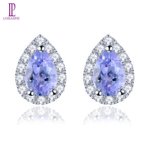 Lohaspie เครื่องประดับ925 ต่างหูสตั๊ดลูกแพร์ ธรรมชาติ สำหรับผู้หญิง เครื่องประดับ 925 เงินสเตอร์ ลิงก์