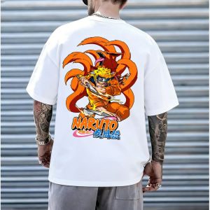 Bandai | Naruto: Shippuden Pattern T-shirt Mens Anime Printed Short Sleeve High Quality Trendy Fashion Pure Cotton Top