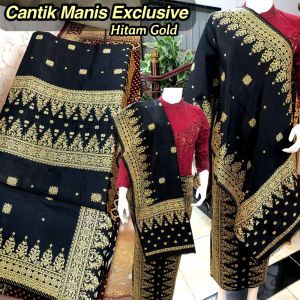 EXCLUSIVE/SONGKET CANTIK MANIS WARNA HITAM GOLD/SONGKET PALEMBANG