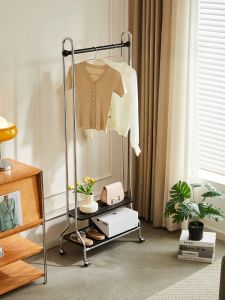 NORCHAIR ตู้เสื้อผ้าแบบตั้งพื้น โลหะผสม ไม่เกิน 10 กิโลกรัม ขนาดเล็ก ไม่ต้องประกอบ หัวเข็มขัดแบบพับได้สำหรับใช้ในบ้าน