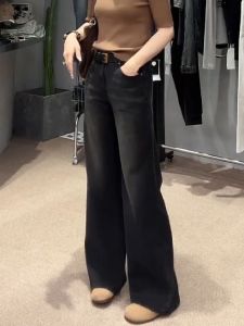 High Waisted Micro Flare Female Jeans Summer New Vintage Wide Leg Slimming Design Casual Character Stretch Loose Lengthy Long Leggings