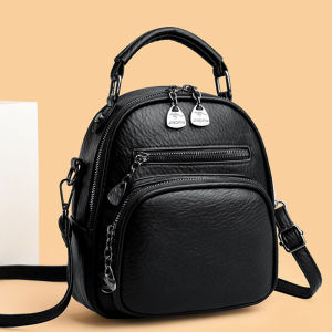 Leather Crossbody Bag Womens Multi-Functional Double Shoulder Small Casual Versatile Midlife Mom Single Shoulder Slant Bag