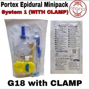 PORTEX Epidural Minipack System 1 with Clamp Clear catheter 3 lateral eyes G18 with clamp
