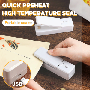 Mini 2 IN 1 USB Chargable Bag Sealer Heat Sealers With Cutter Knife Rechargeable Portable Sealer For Plastic Bag Food Storage