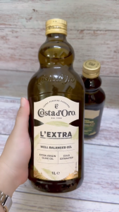 [CHAI LỚN L’EXTRA 1 Lít]  DẦU Ô LIU NGUYÊN CHẤT ÉP LẠNH [ITALIA] COSTA D’ORO Extra Virgin Olive Oil