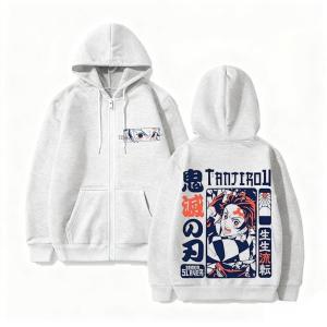 Bandai | Demon Slayer Tanjiro Zip Up Hoodie Mens Womens Anime Cosplay Streetwear Hooded Sweatshirt 2026 Winter Casual Pullover Jacket Top