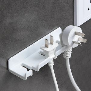 【Anglebabylife】Wall Storage Hook Power Plug Socket Holder Home Wire Plugs Adhesive Hanger Home Office Storage Racks Bathroom