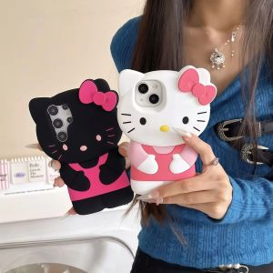 Sanrio | Kawaii Hello Kittty Phone Case For Samsung Galaxy S25 S24 S23 S22 Ultra Plus S20 S21 S23 FE A54 A55 A36 A16 A15 Silicone Cover