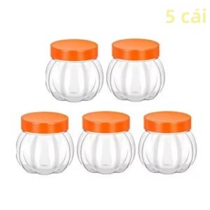 Bộ 5/10 Hũ Bí Ngô Nhựa Trong Suốt Có Nắp Đậy Dùng Để Đựng Kẹo Bánh Kẹo Hạt Trà Thực Phẩm Dụng Cụ Tổ Chức Đồ Ăn Cho Lễ Hội Halloween
