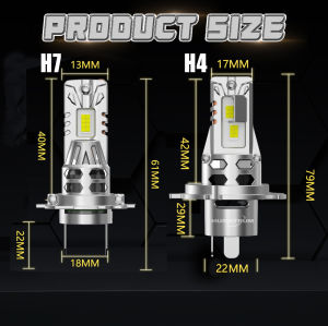 H4 H7 LED Headlight 1300000LM 1200W With Fan 9003 HB2 Led Headlight Bulb Plug And Play CANBUS Lights 1:1 Halogen Size Fog Light