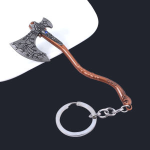 New God of War 5 Ragnarok Keychain Thors Hammer Mjolnir Key Chain Levitans Axe Keyring Blades of Exile Chaos Game Accessories