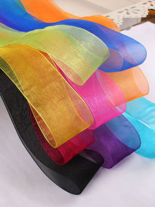 Transparent Lace Ribbon DIY Rose Flower 4cm Wide Chiffon Silk Ribbon Handmade European Organza Fabric for Home Sewing Crafts