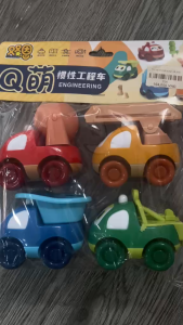 Bộ 4 Xe Công Trình Mini Dễ Thương Cho Bé