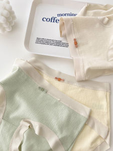 5a ต้านเชื้อแบคทีเรีย ผ้าฝ้าย ชุดชั้นในสําหรับเด็กผู้หญิงเอวกลางบริสุทธิ์ ผ้าฝ้าย สามเหลี่ยม กางเกงชั้นในหญิง เยาวชน เป็นผู้หญิง สุขอนามัยภายใน กางเกงขาสั้น