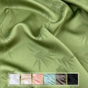 Imitation Acetic Acid Matte Fabric Micro Elastic Bamboo Leaf Satin Pattern Shirt Dress Clothing Fabric TJ22247