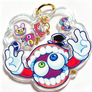 Bandai | Creative The Amazing Digital Circus Pomni & Jax Acrylic Shaker Keychain Anime Merchandise Bag Charm Pendant