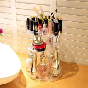 Kotak Penyimpanan Kosmetik Berputar Akrilik 亚克力旋转化妆品收纳盒  #可360度旋转 的透明亚克力梳妆台#化妆品收纳盒，可旋转设计方便寻找你需要的化妆品 Storage Box