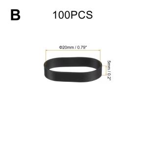 100Pcs Rubber Bands Rings Silicone Rubber Bands Strong Elastic Bands Non-Slip For Cord Wrapping Bag Wraps