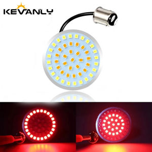 1PC Bullet Style 1156 1157 White Amber Dual-color LED Turn Signal Light Bulbs For Harley Davidson Softail Dyna Road Motorcycles
