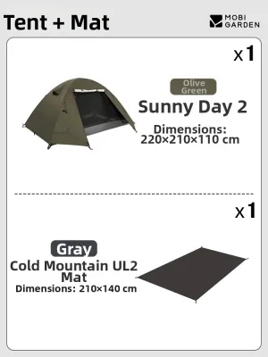 Mobi Garden | Rainproof Reinforced Windproof Black Coating Sun Protection Portable Folding Tent