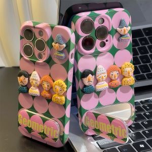 LeLangDe Green Dot Pink round Dot Design Phone Case for OnePlus Ace5 Supreme Version Womens Style with Lanyard And Stand