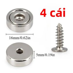 Nam Châm Đĩa Siêu Mạnh A16/A20/A25/A32 Có Lỗ Bắt Vít Dùng Cho Nhà Bếp Xưởng Bảng Thông Báo Tủ Đựng Đồ Nhãn Dán Từ Tính Đa Năng