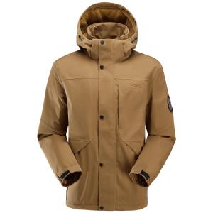 Jeep | Jeep Mens Fleece Lined Windproof Cold Resistant Jacket Outdoor Climbing Suit Autumn Winter Warmth Retention Breathable Polyester Fiber