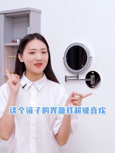 Gương trang điểm đèn LED phóng đại 3 lần xoay 360 độ 2 mặt siêu nét treo tường phòng tắm Khách sạn resort 20cm Minh House