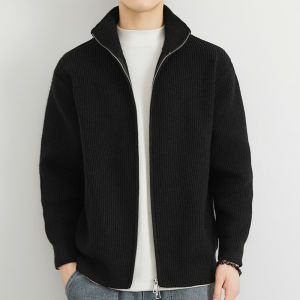 Spring New Arrival Mens Knitted Open Cardigan Jacket Loose Fit Fashionable Long Sleeve Crew Neck Pullover Sweatshirt