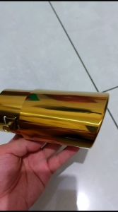 MUFLER MUFFLER UJUNG KNALPOT MOBIL STAINLESS GOLD 1 LUBANG UNIVERSAL